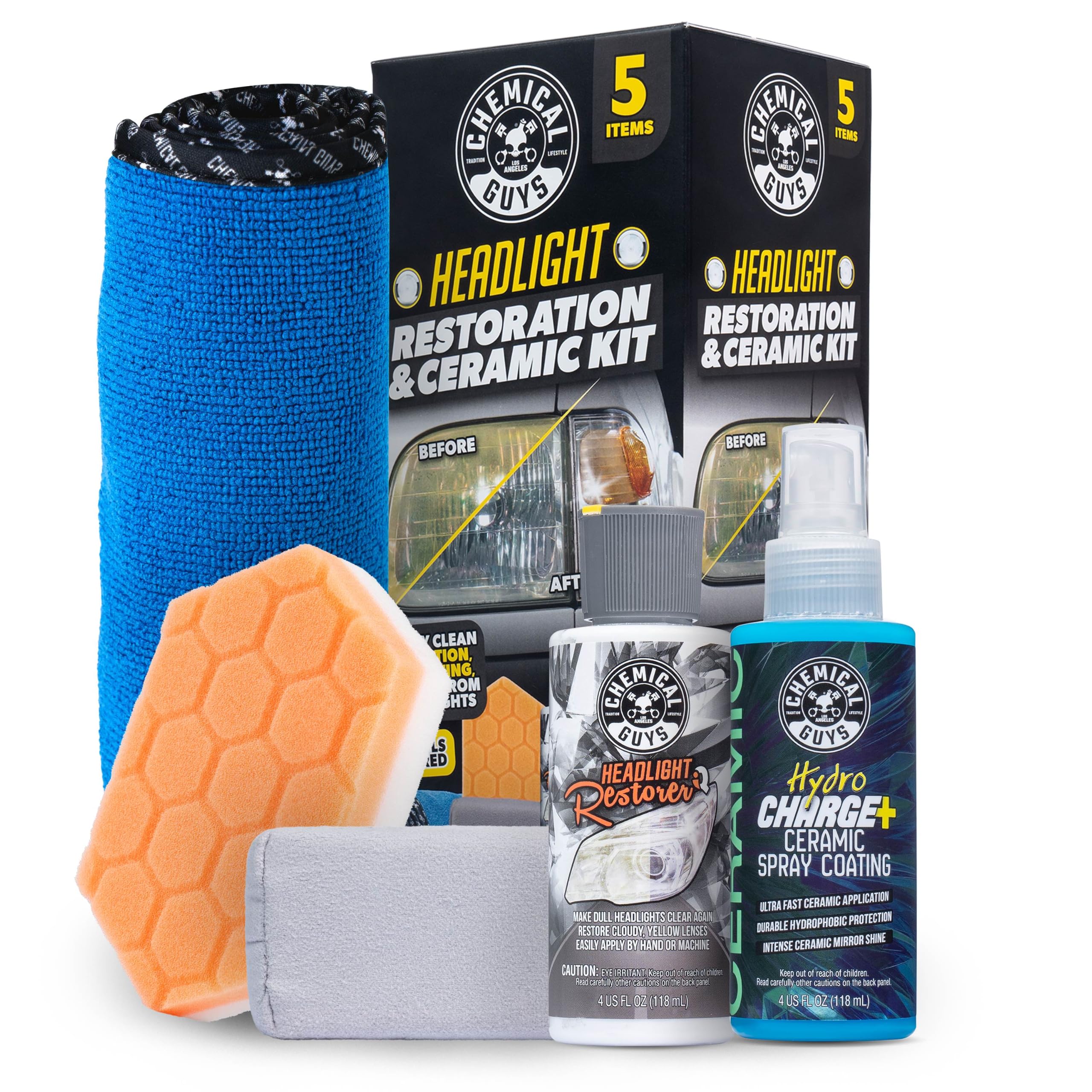 Chemical Guys front packaging showing complete restoration kit and easy DIY use