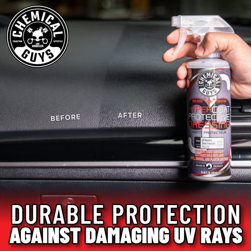 Chemical Guys on exterior trim showing consistent high-gloss, protective finish