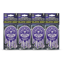 Chemical Guys close-up of single Galactic air freshener showing design and quick activation benefit