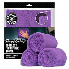 Chemical Guys Happy Ending towel front view showing plush texture and color, protects paint