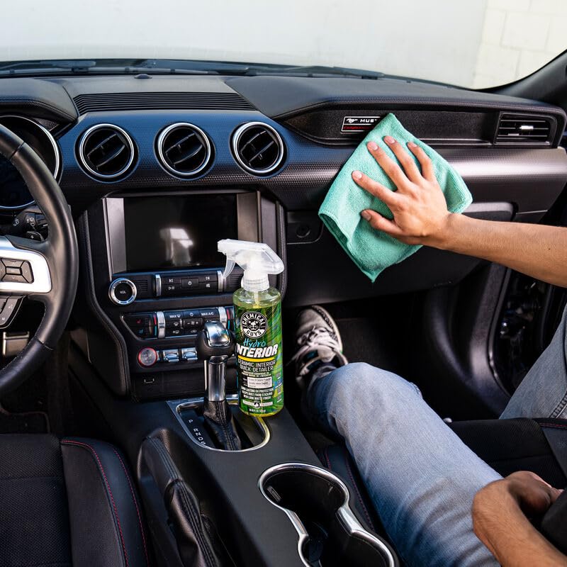 Chemical Guys HydroInterior being wiped on a door panel to protect against spills