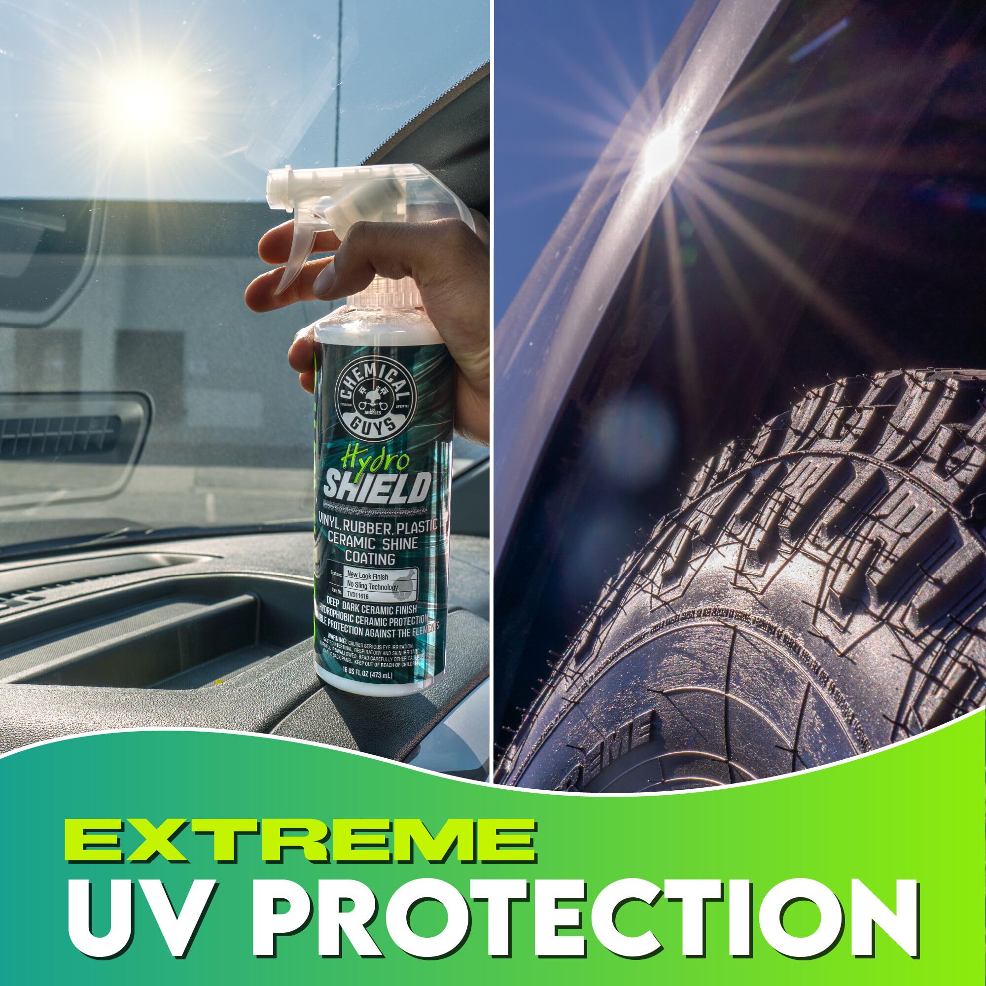 Chemical Guys HydroShield buffed with microfiber for a non-greasy durable finish