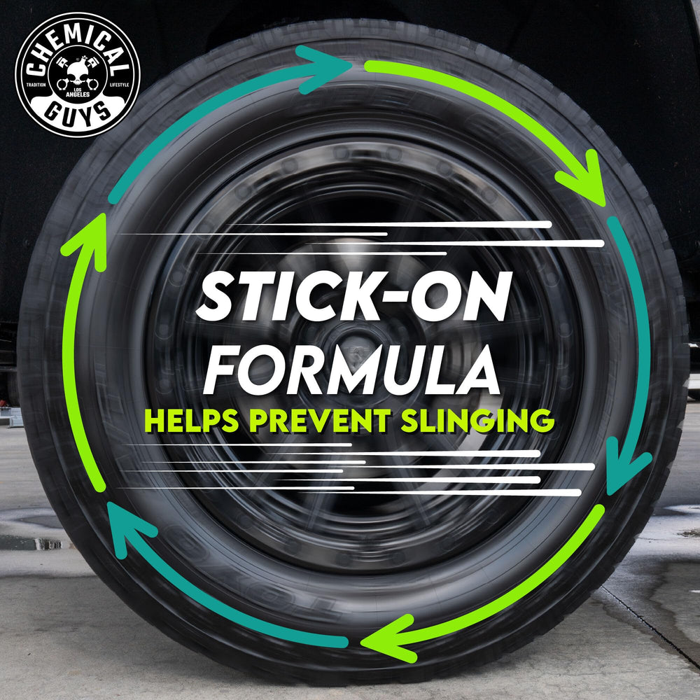 Chemical Guys HydroShield being applied to a tire sidewall for conditioned shine