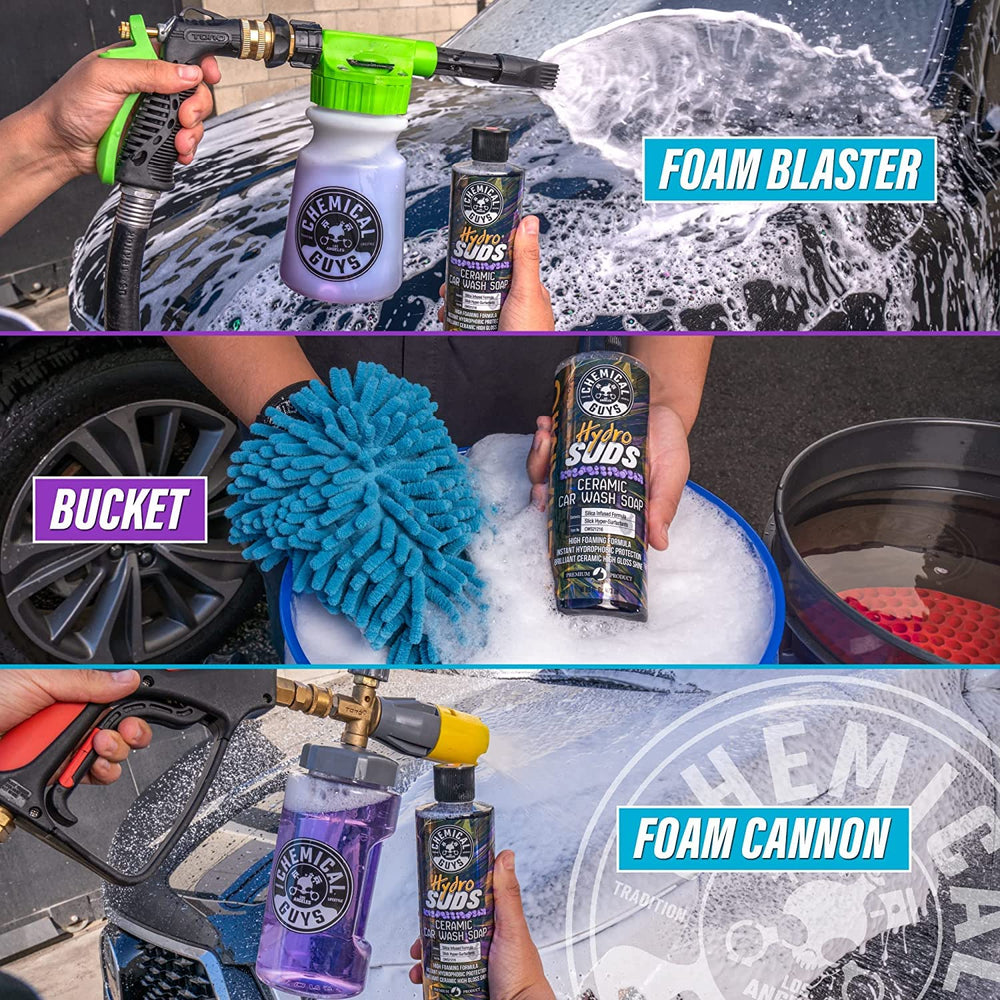 Chemical Guys used in driveway washing scenario showing simple home detailing