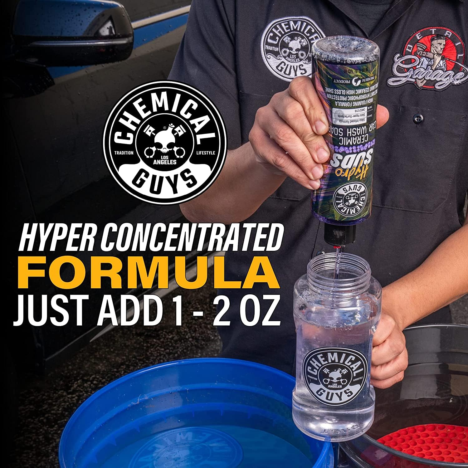 Chemical Guys 16 oz bottle next to ruler showing compact size and value