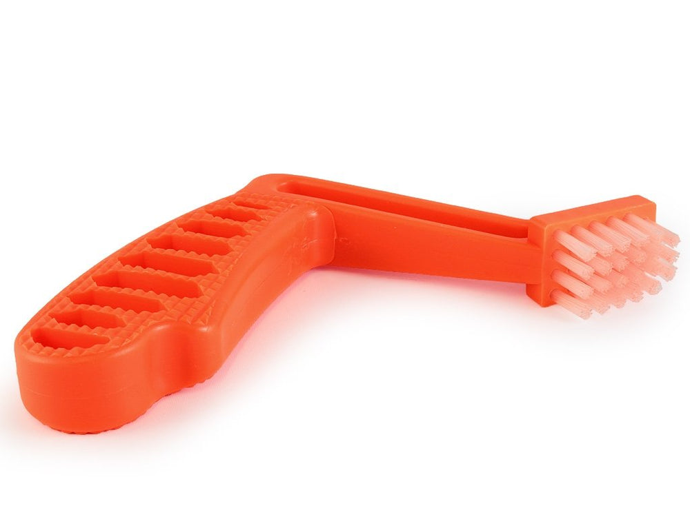 Chemical Guys brush in use on spinning pad demonstrating fast cleaning and reduced downtime