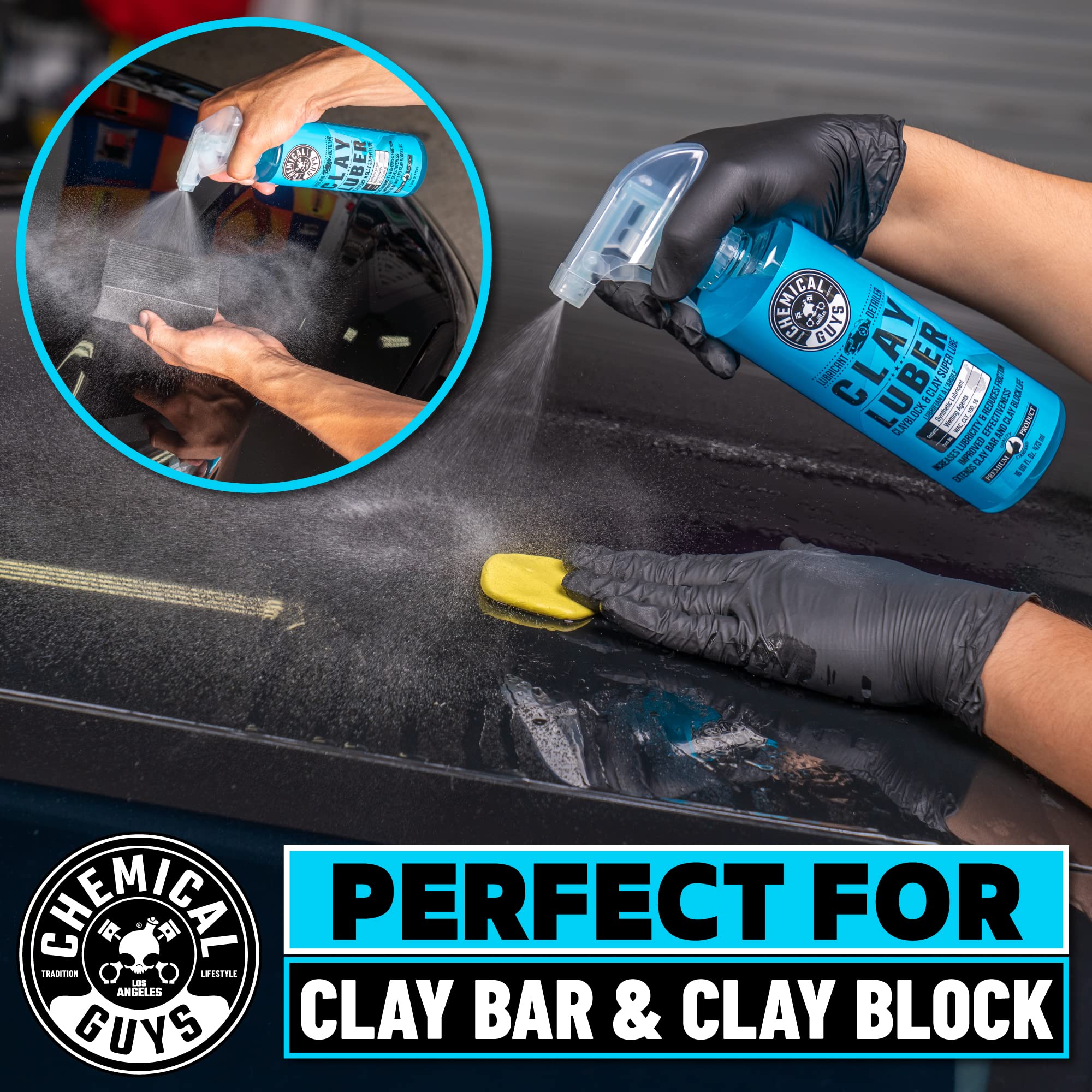 Chemical Guys kit staged with microfiber and tools for complete prep
