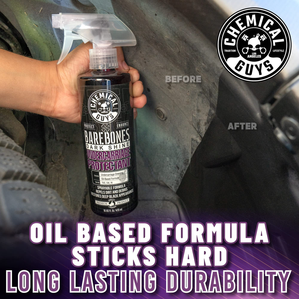 Chemical Guys label close-up showing product details and professional use benefit