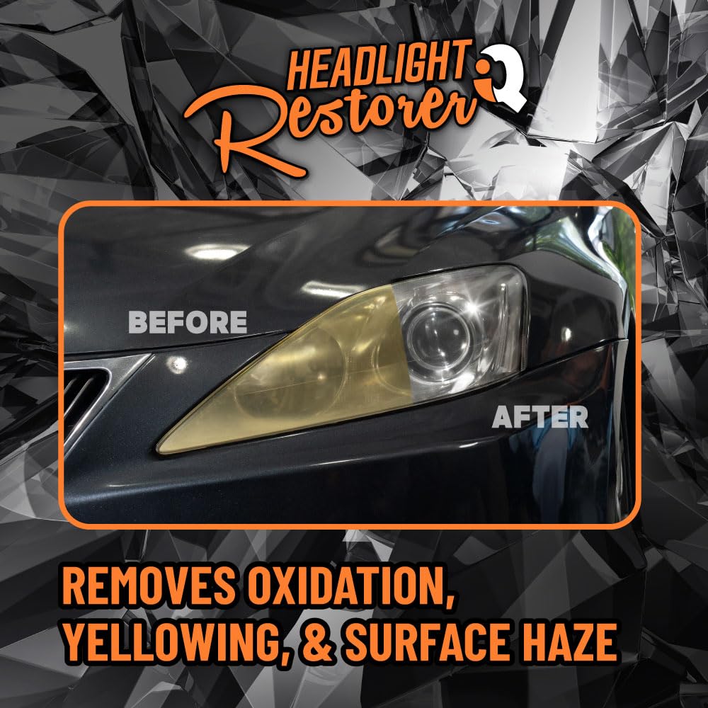 Chemical Guys used on vehicle headlight in driveway highlighting protective benefit