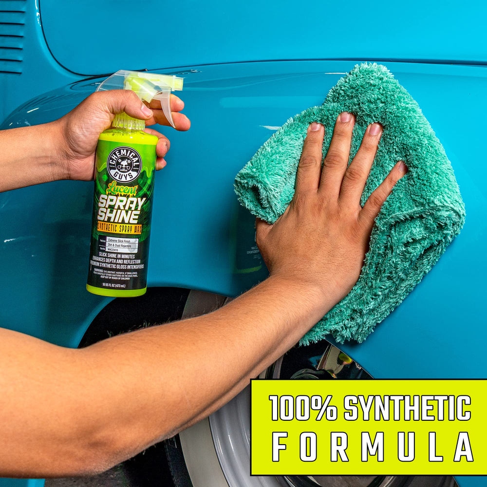 Chemical Guys buffed paint detail showing high-gloss reflective finish and slickness