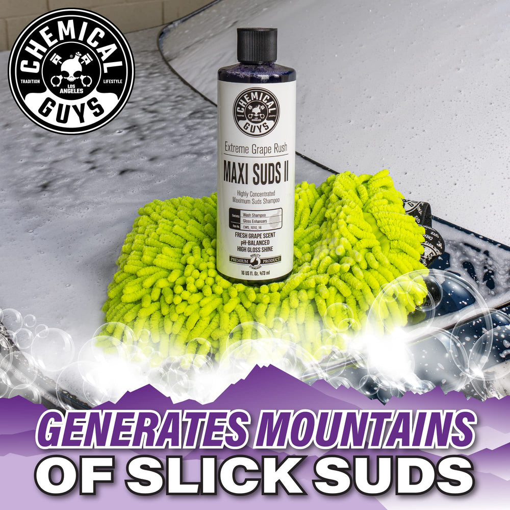 Chemical Guys wash mitt in use offering safe, lubricated cleaning