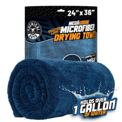 Chemical Guys folded Megalodon towel front view showing plush pile and fast drying