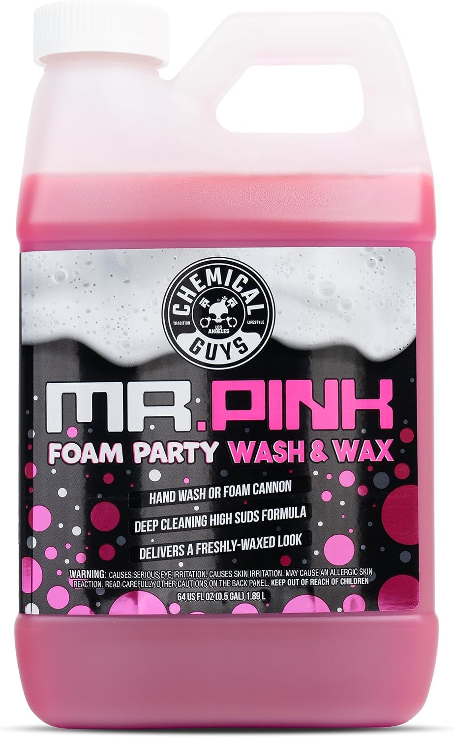 Chemical Guys Mr. Pink thick foam covering car hood for safe dirt lift benefit