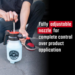 Chemical Guys Mr. Sprayer clear bottle showing fluid level for easy monitoring benefit