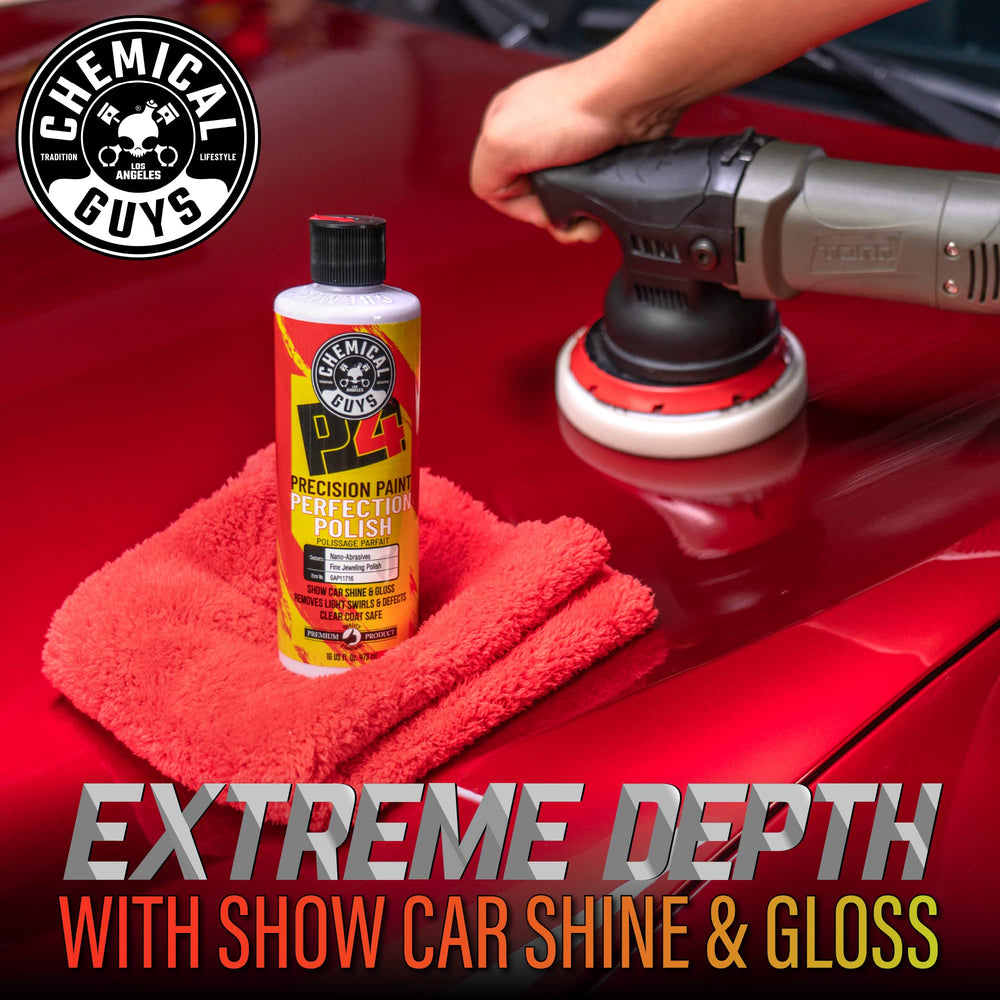 Chemical Guys polish applied by hand with microfiber showing easy spot correction and control
