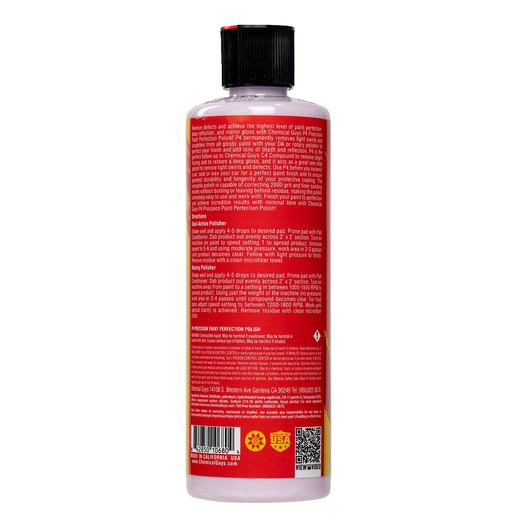 Chemical Guys polish being poured onto a pad demonstrating controlled dispensing and coverage