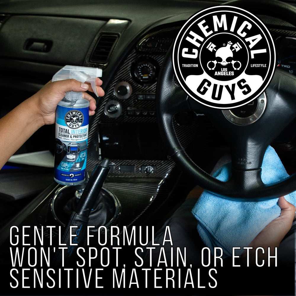 Chemical Guys on plastic trim before and after illustrating restored color