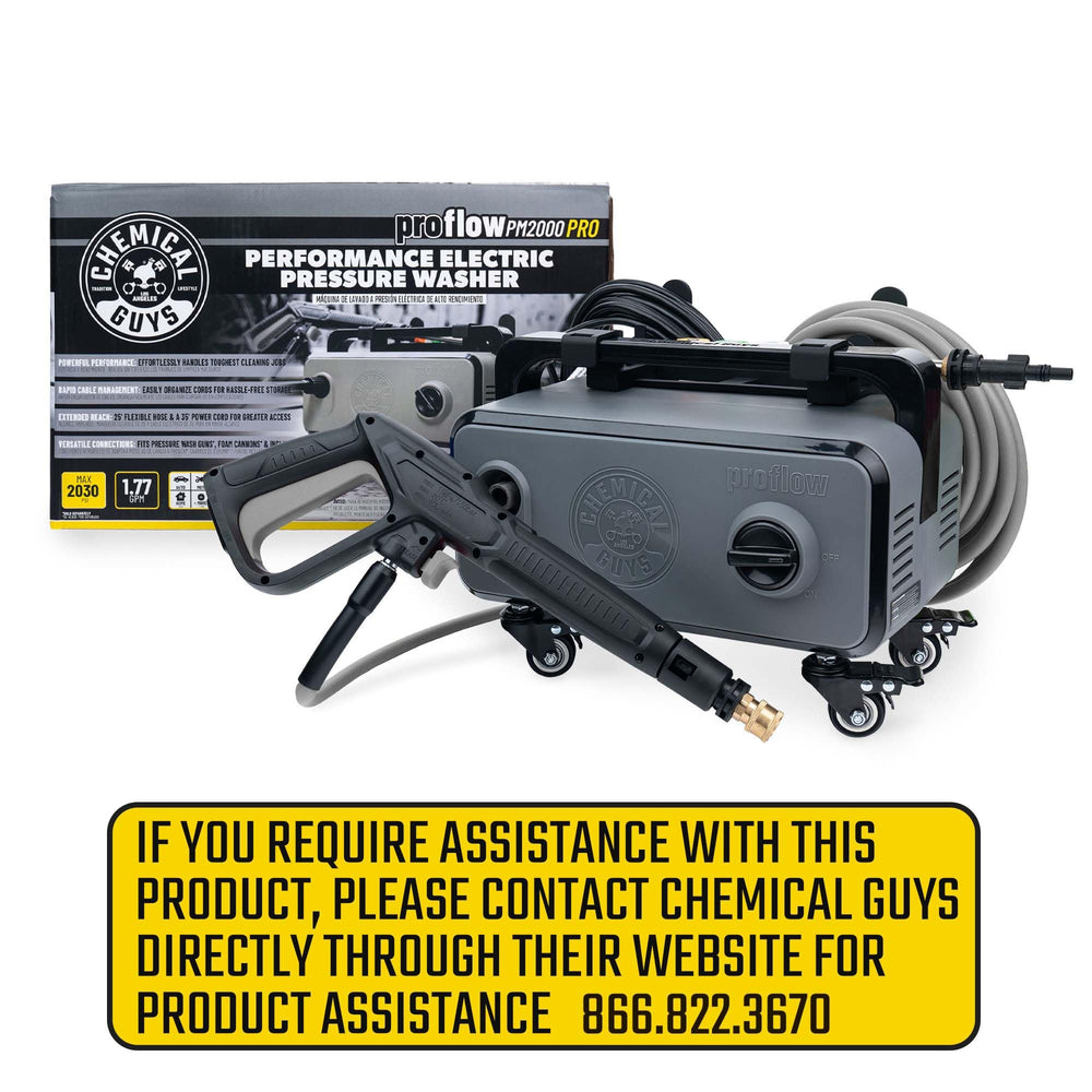 Chemical Guys PM2000 PRO 25 foot hose and wand providing extended reach benefit