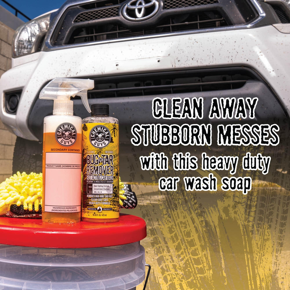 Chemical Guys product in foam cannon providing wide coverage and safer cleaning