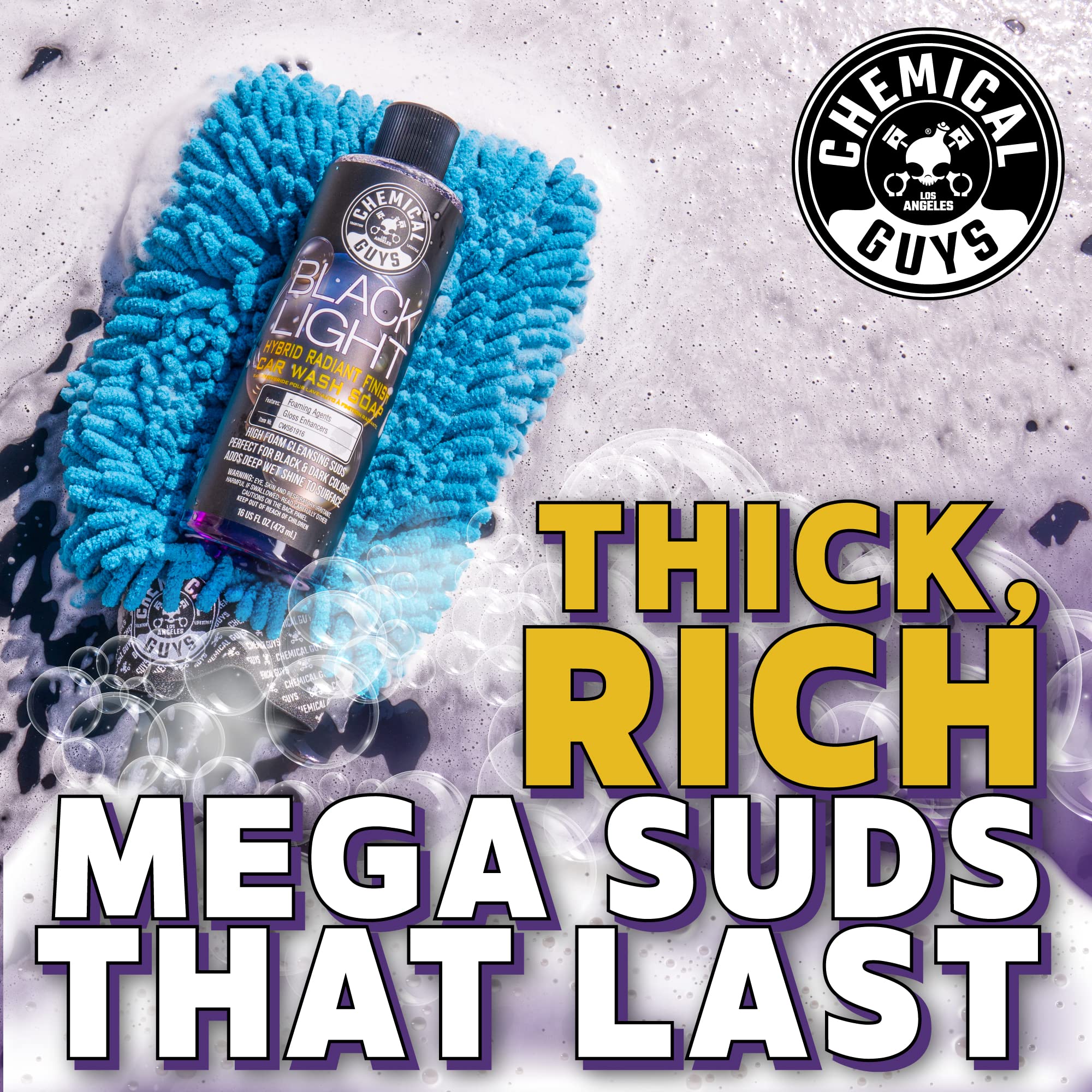 Chemical Guys being poured into foam cannon for rich suds generation benefit