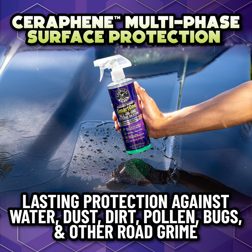 Chemical Guys Raging Rhino spray in hand demonstrating quick application
