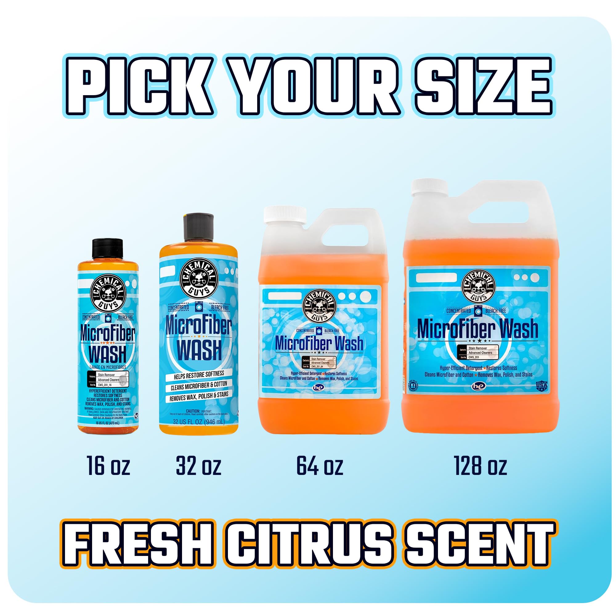 Chemical Guys 64 oz bottle beside a soda can for size and value comparison