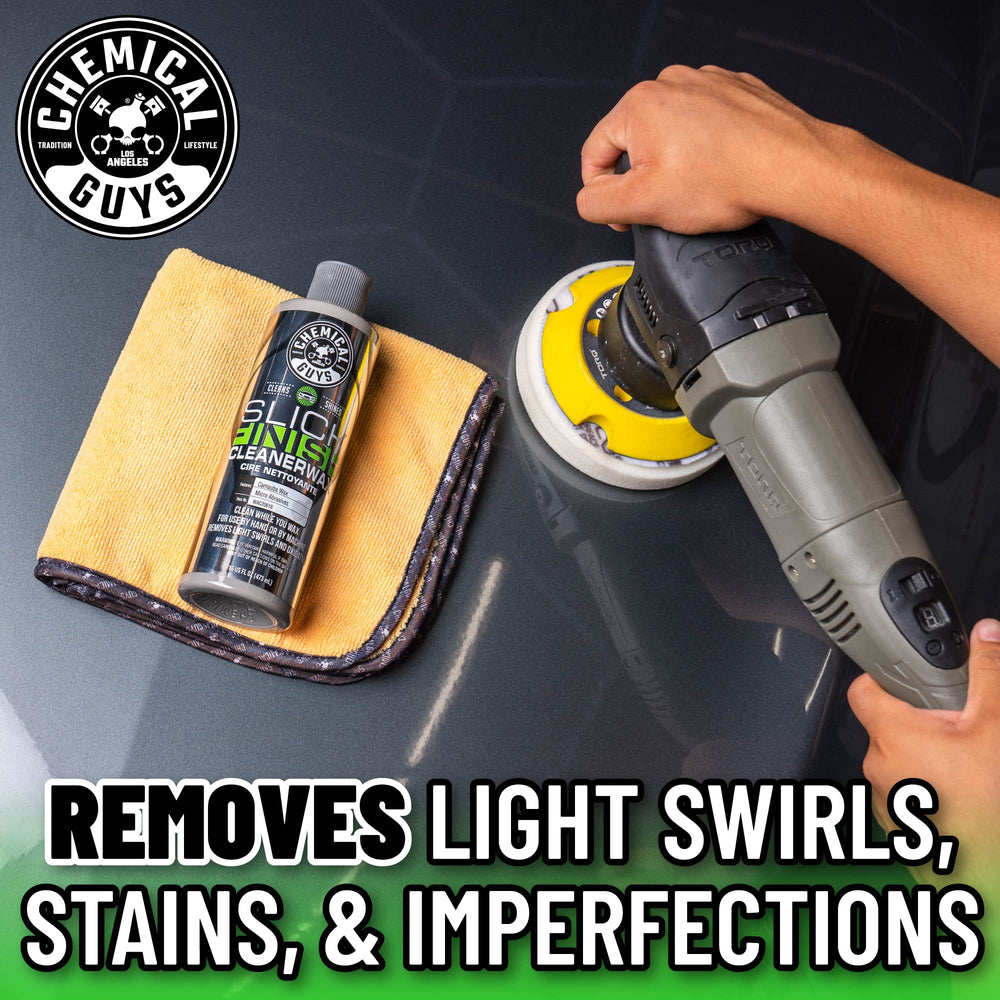 Chemical Guys foam applicator pad with product applied demonstrating spreadability