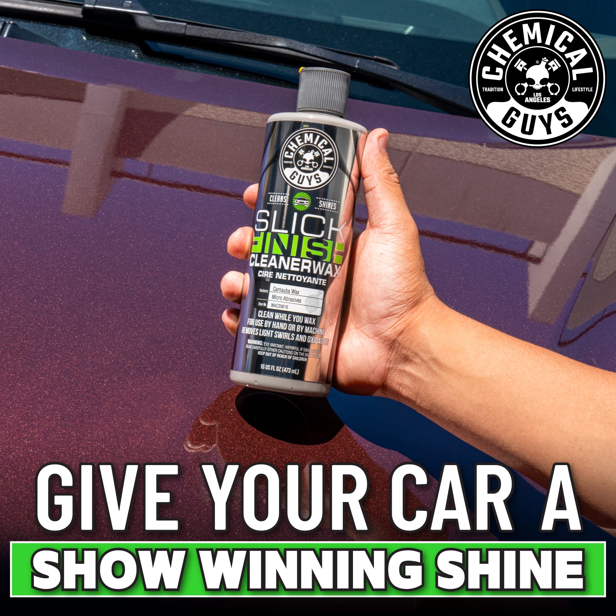 Dual-action polisher spreading Chemical Guys Slick Finish for smooth machine application