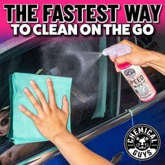 Chemical Guys pouring product into spray bottle for easy use