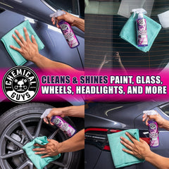 Chemical Guys wipe demonstration before and after showing improved gloss quickly