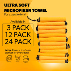 Chemical Guys folded towel close-up shows plush fibers and safe finish