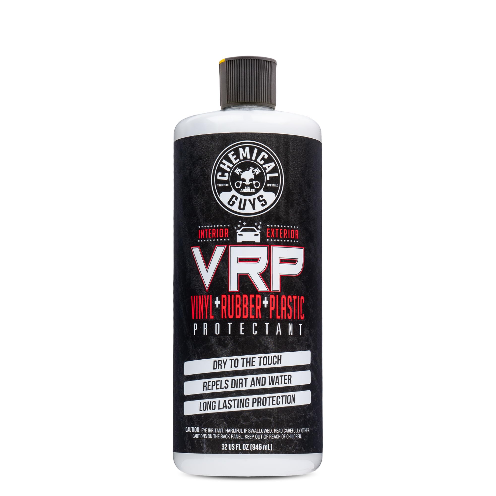 Chemical Guys bottle front label showing product branding and clear benefits