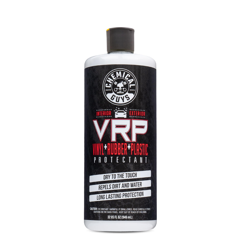 Chemical Guys bottle front label showing product branding and clear benefits