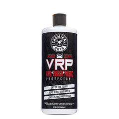 Chemical Guys bottle front label showing product branding and clear benefits