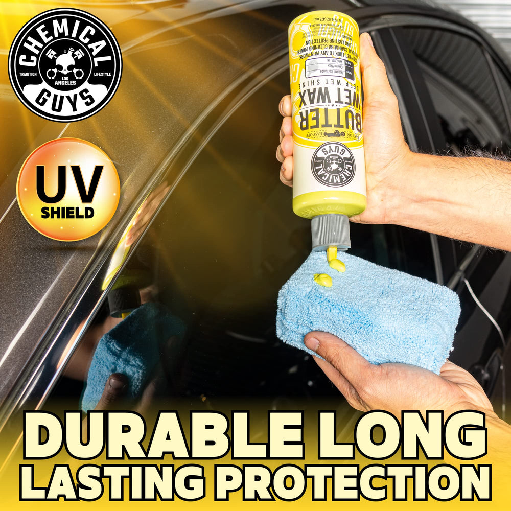 Chemical Guys buffing with microfiber towel for streak-free finish
