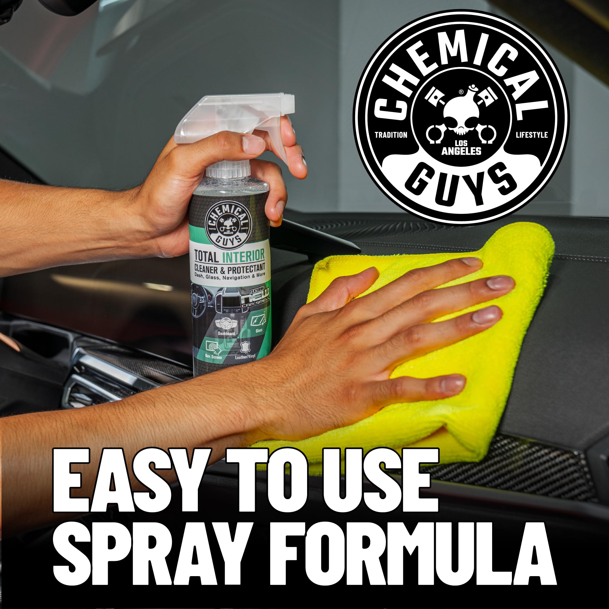 Chemical Guys upholstery cleaning action removing dirt for refreshed cabin benefit