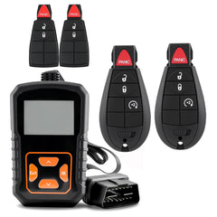 CHIJUIYZKEY front packaging showing two RAM key fobs and OBD tool for easy replacement