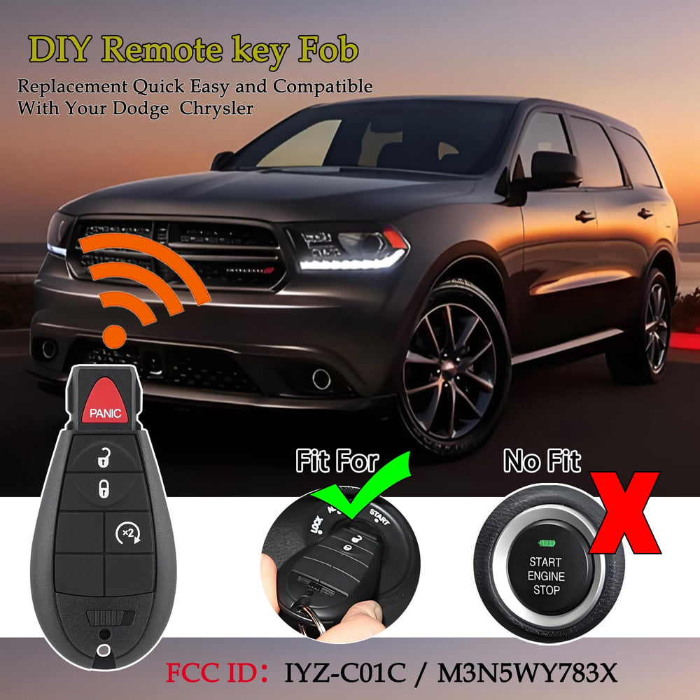 CHIJUIYZKEY IYZ-C01C held at a truck door demonstrating seamless remote lock/unlock benefit