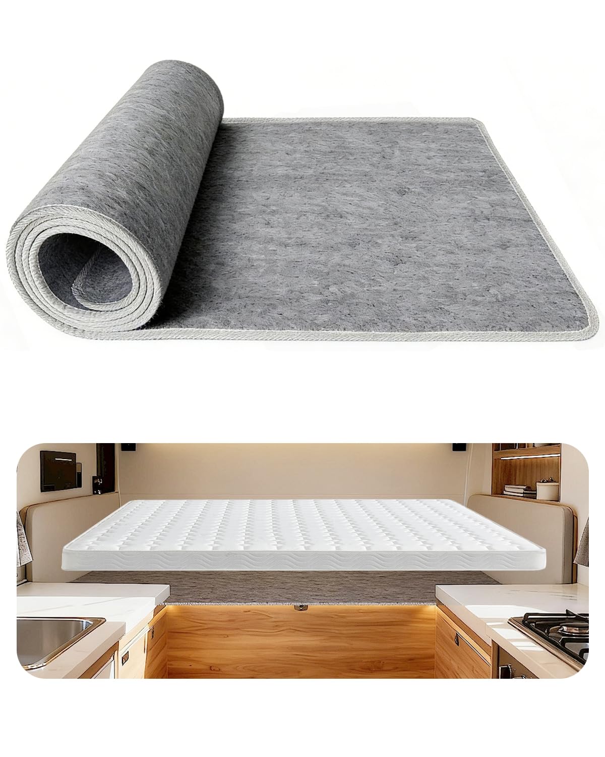 Chimelva underlay rolled view shows compact storage and quick setup benefit