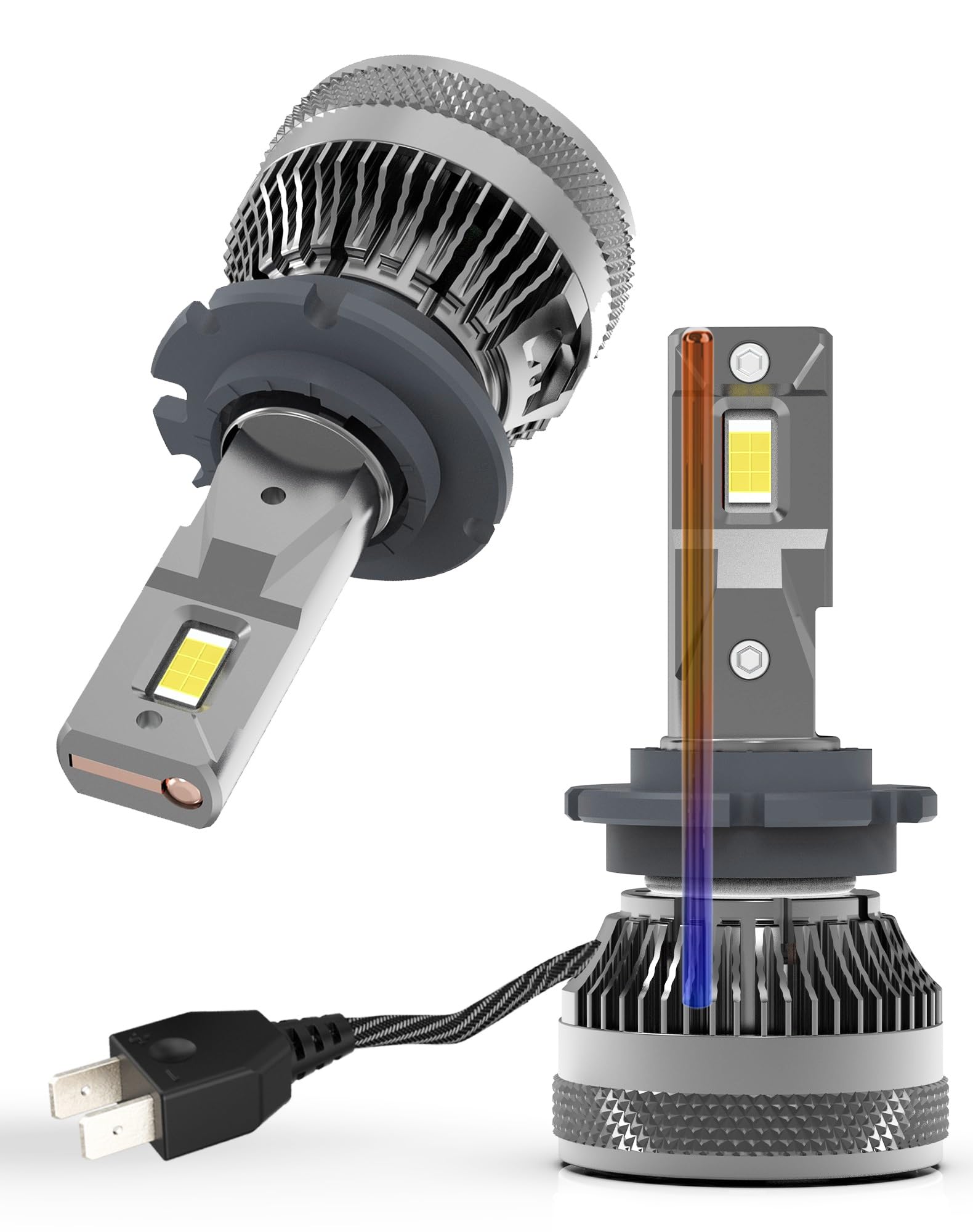 CHOPDARK D2H front view showing bright projector-ready lamp and benefits