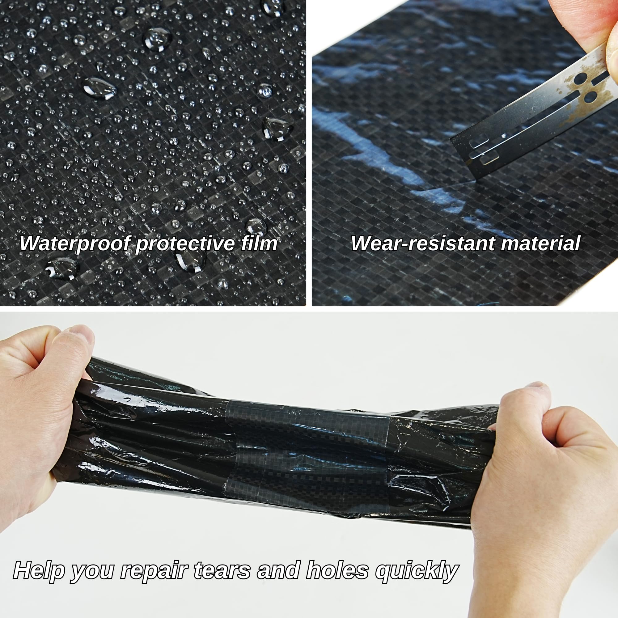 CHUANGSEED trimmed patch example on torn underbelly showing easy customization