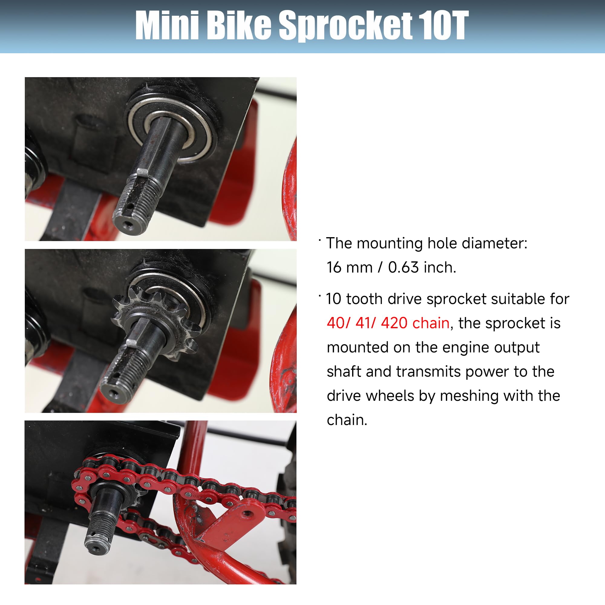CILOYU 10-tooth drive sprocket detail demonstrating accurate tooth profile and fit