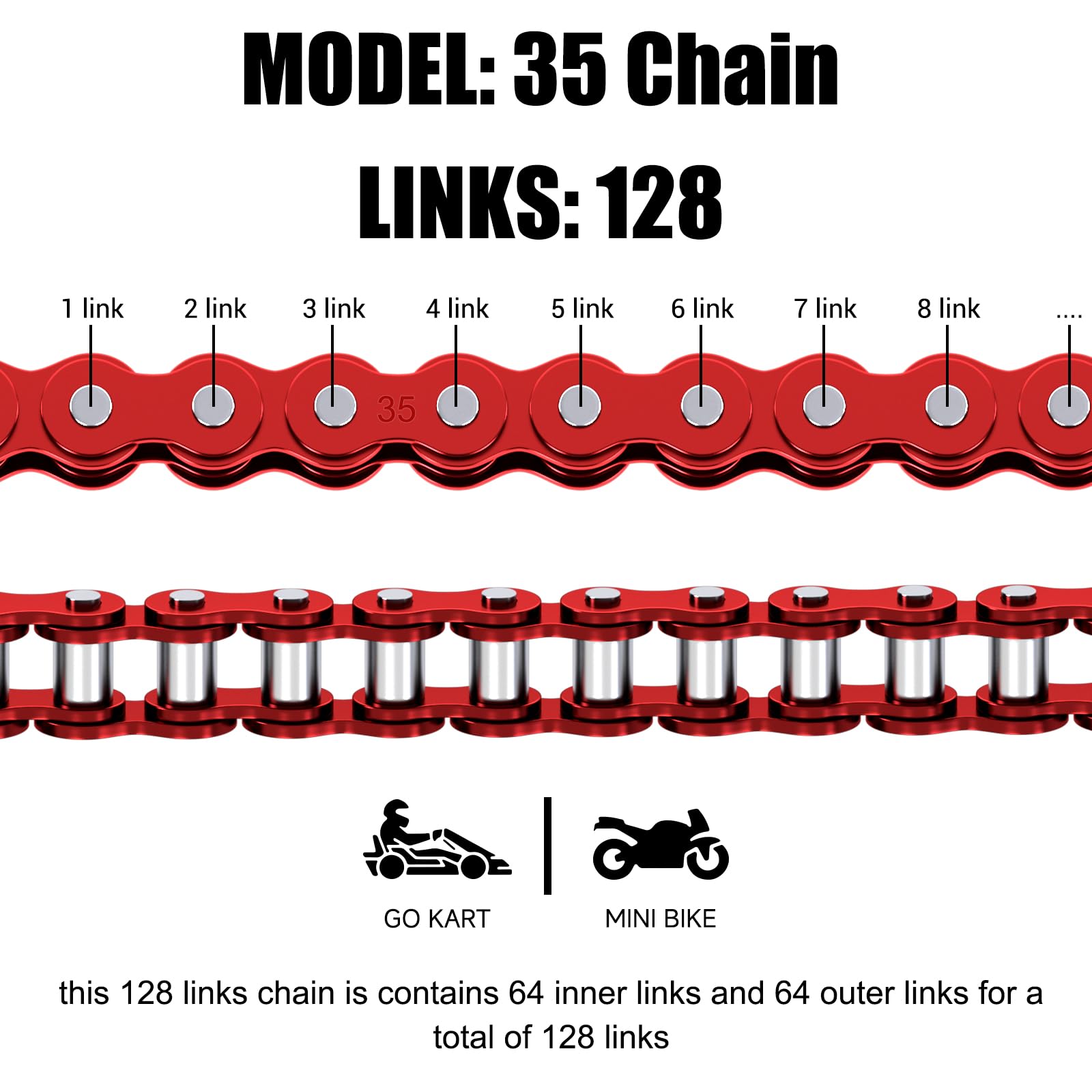 CILOYU close-up of chain rollers and plates highlighting precise pitch for smooth engagement