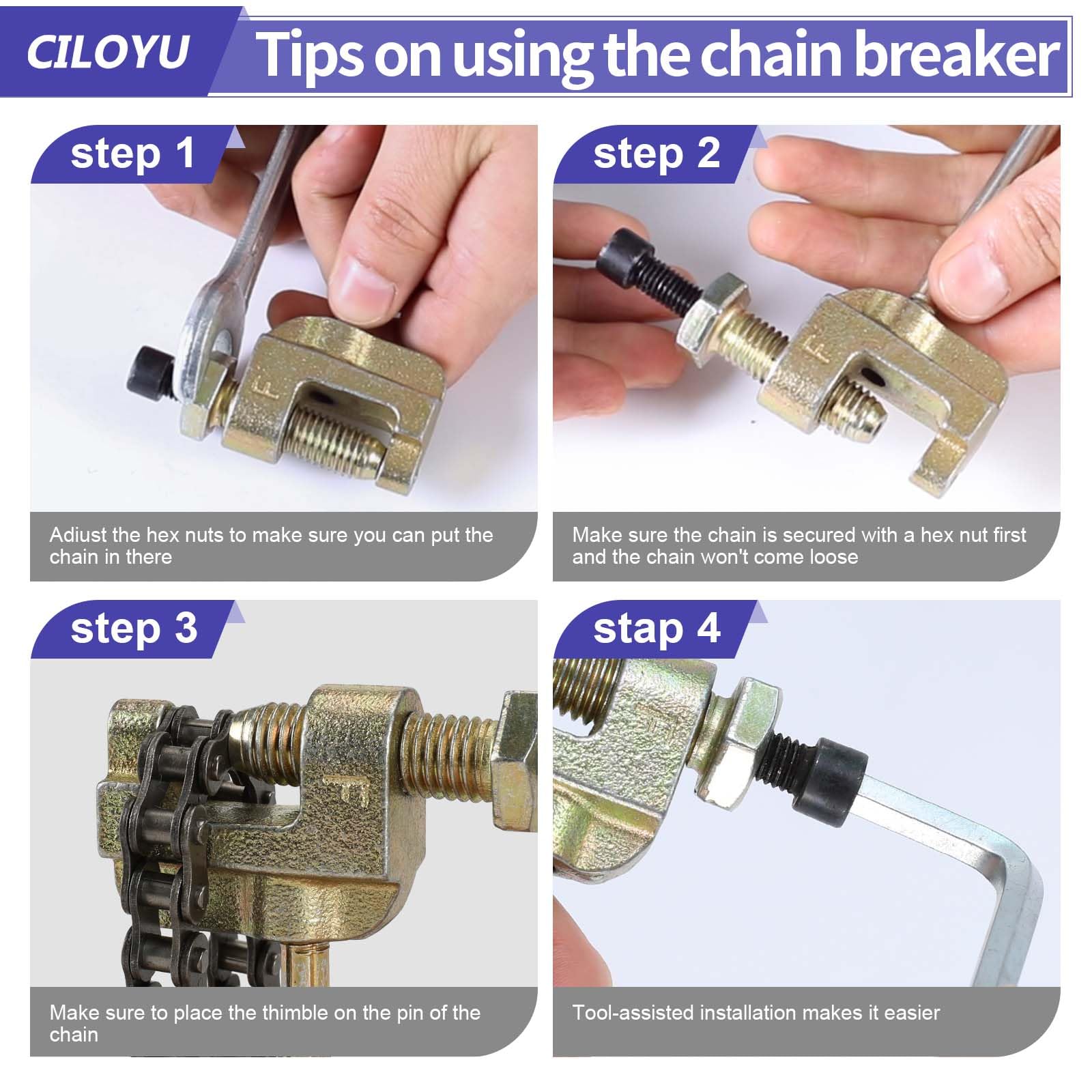 CILOYU chain aligned on sprockets showing correct tension for longer service life