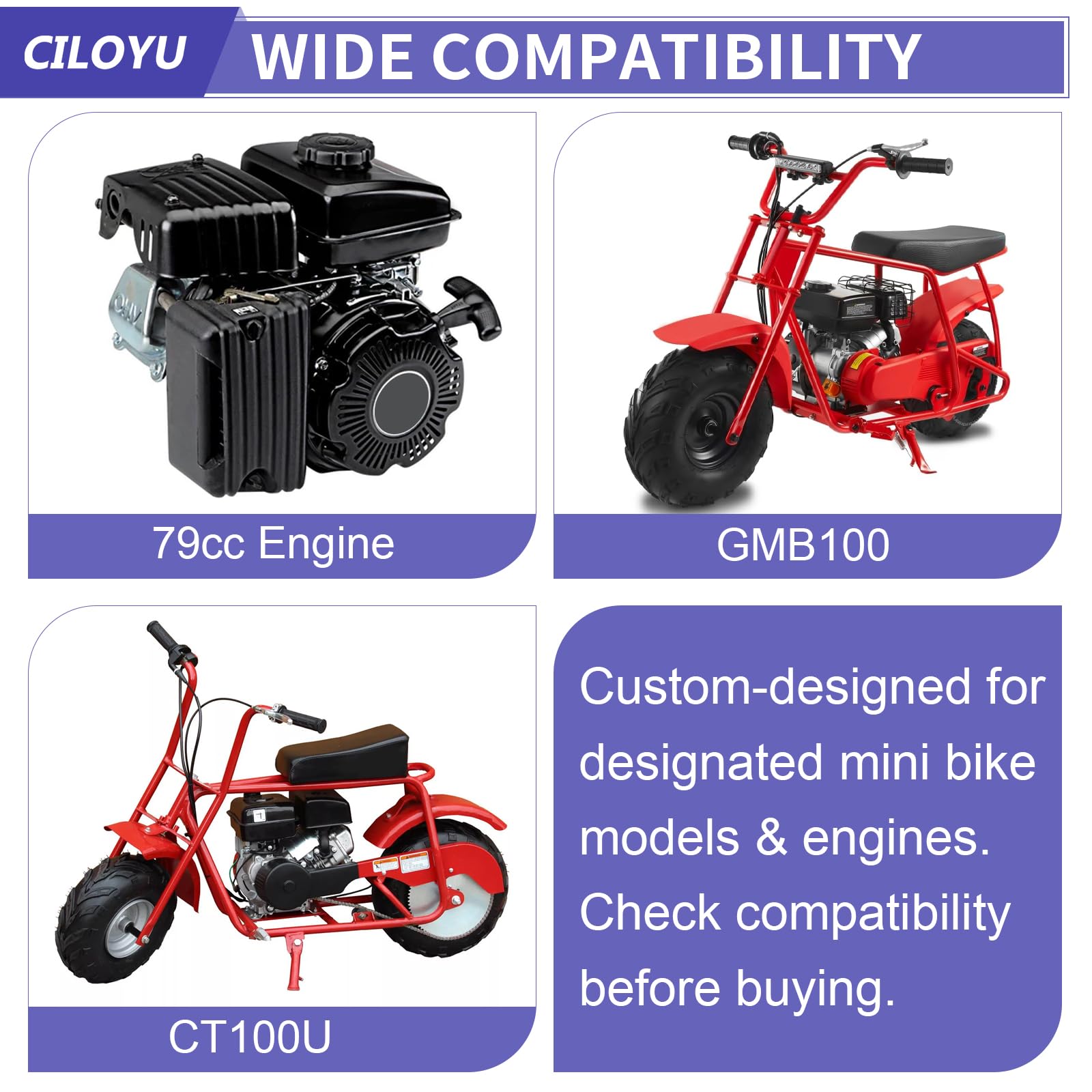 CILOYU exhaust routed behind seat to improve rider leg clearance