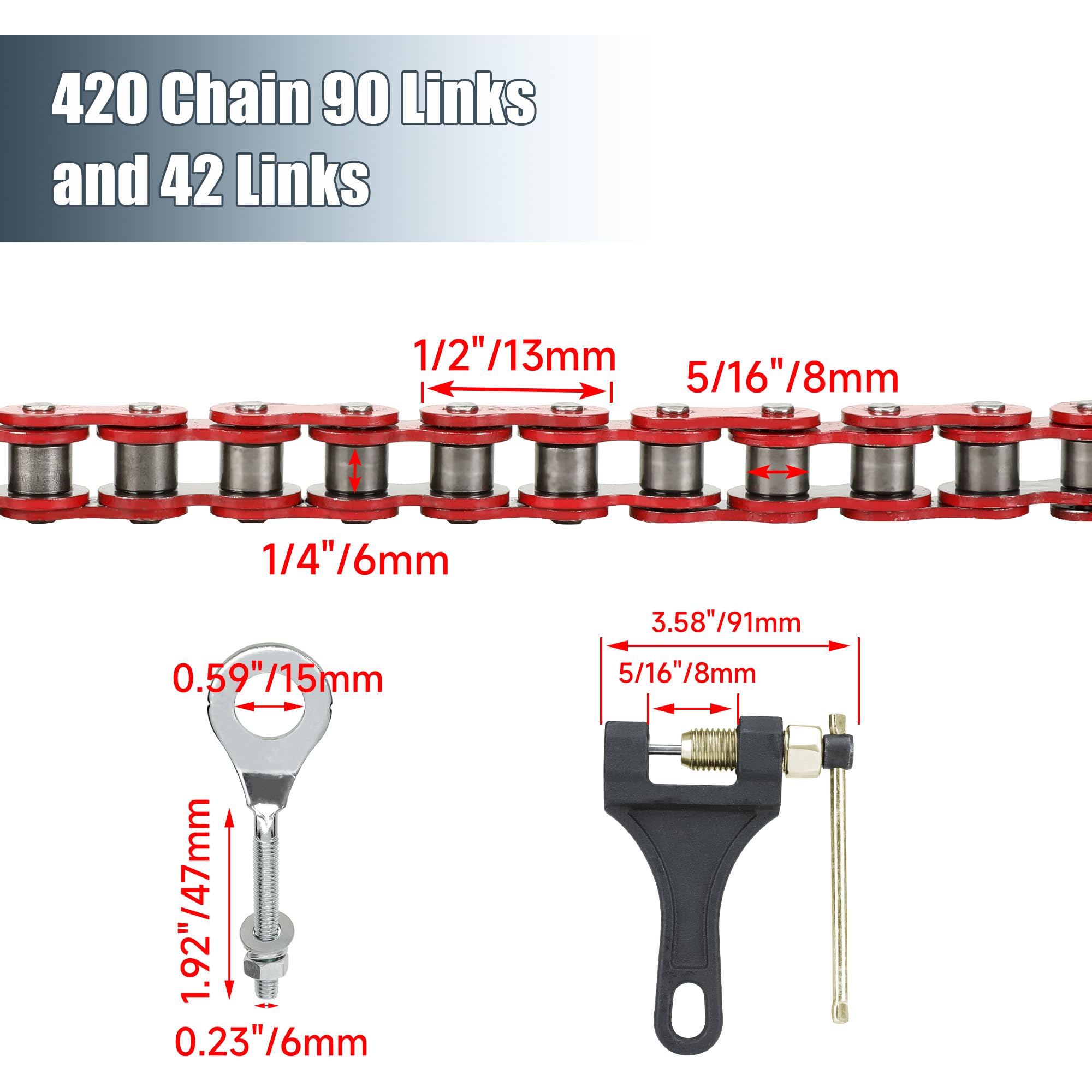 CILOYU installed chain on mini bike drive transmitting power reliably for riding