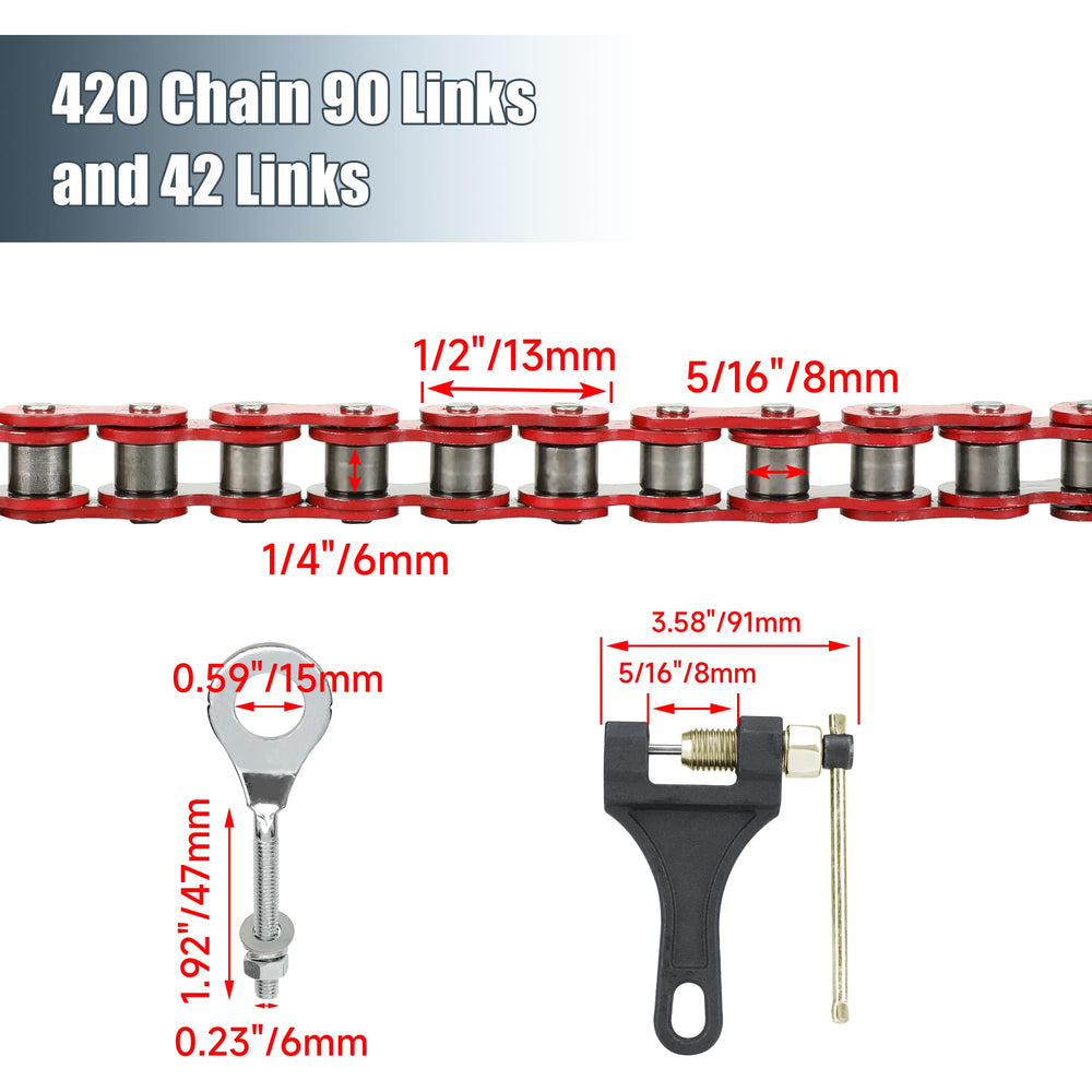 CILOYU installed chain on mini bike drive transmitting power reliably for riding