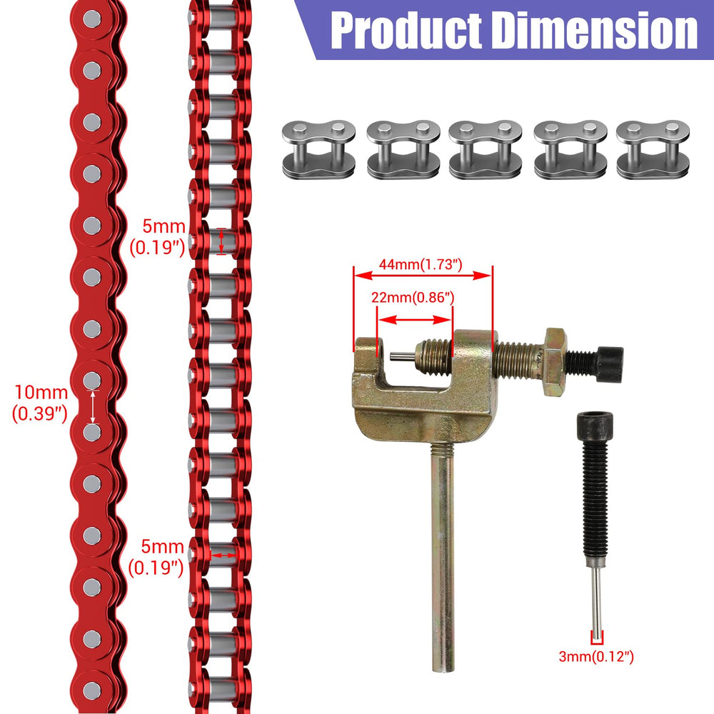 CILOYU array of five master links and clip ready for secure chain joining