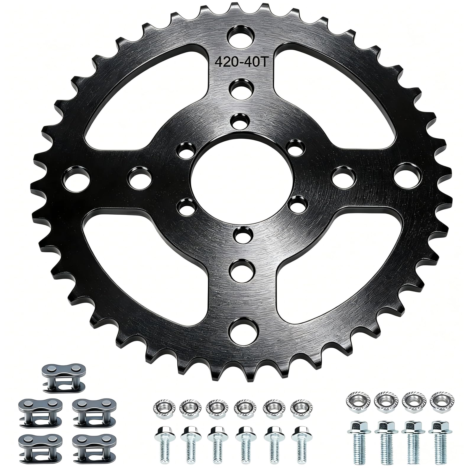 CILOYU front view of 40T 420 sprocket showing shape and finish, durable upgrade