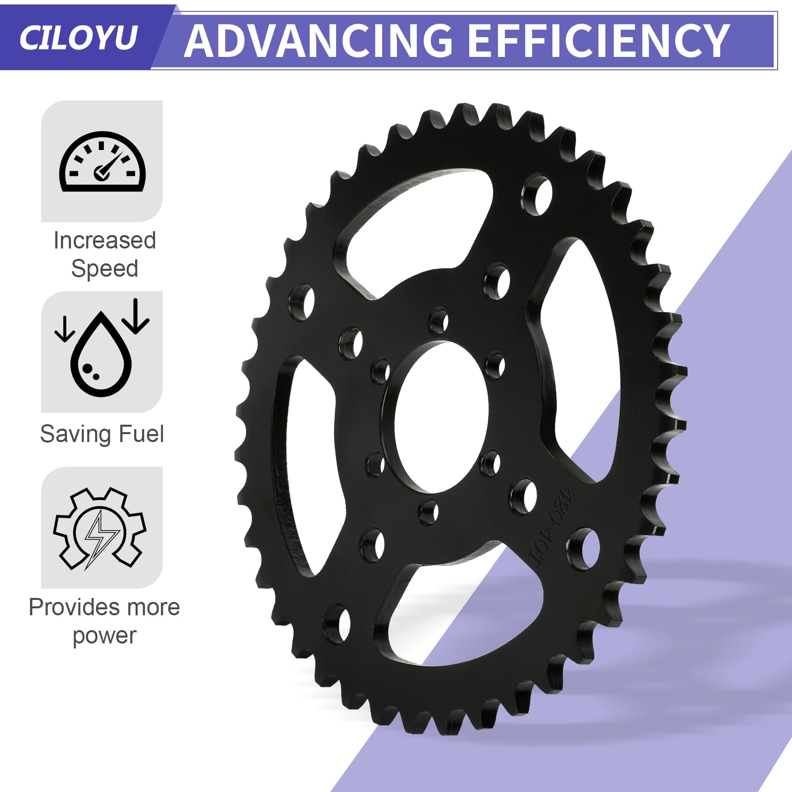 CILOYU installed sprocket on mini bike demonstrating improved torque transfer
